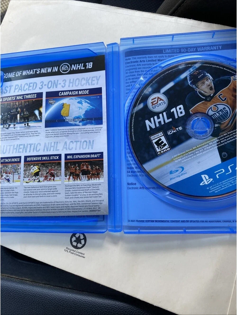 NHL 18 PlayStation 4 PS4 Hockey Very Clean Disc